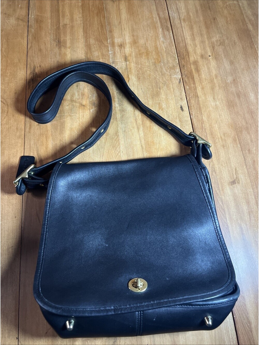 Vintage Coach Stewardess Flight Bag Purse Black 9525